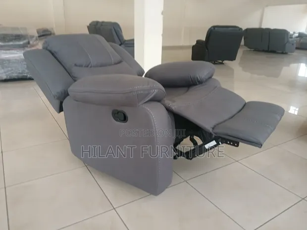 Premium Grey Single-Seater Fabric Recliner - 1