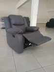 Premium Grey Single-Seater Fabric Recliner - 5