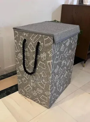 57L Pattern Laundry Storage Basket with Lid