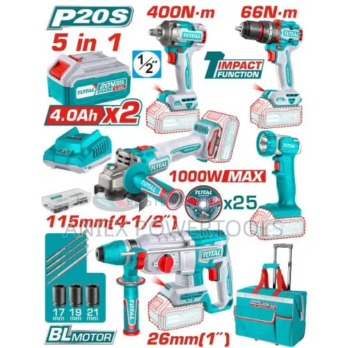 Total TCKLI205925 20V Cordless Industrial Combo Kit - 1