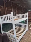 3.5x6 Top 4x6 Bottom White Slatted Bunk Bed - 1
