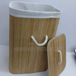 Wooden Laundry Basket - Foldable, Large Capacity
