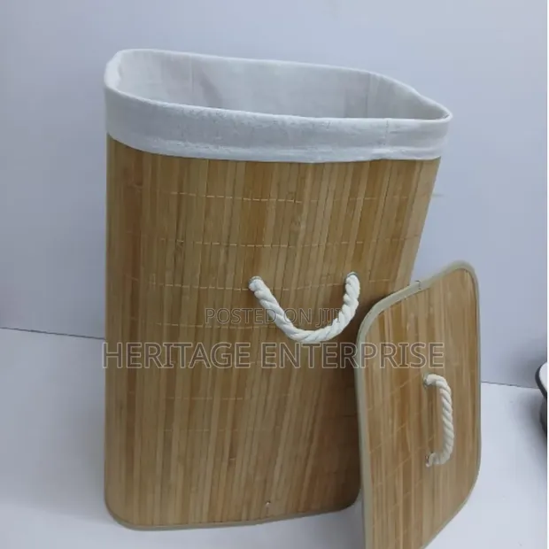 Foldable Wooden Laundry Basket - 1