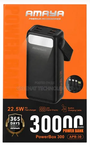AMAYA 30000mAh Power Bank 22.5W PD Fast Charger