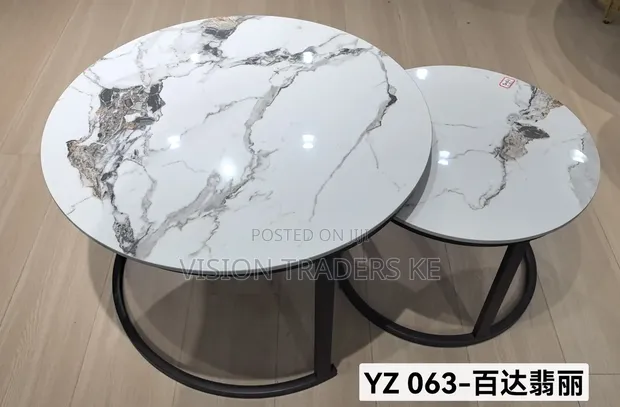 Marble Nesting Coffee Table - Black - 1