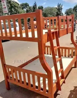 3.5x6 Top, 4x6 Bottom Mahogany Wood Bunk Bed