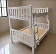 Modern White Bunk Bed 3.5x6 Top, 4x6 Bottom - 2