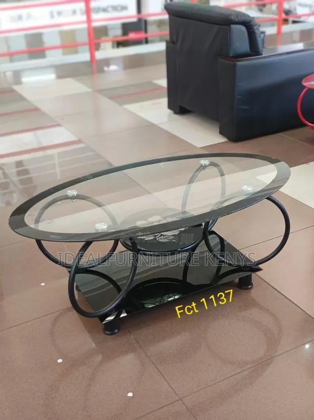 Brand New Oval Glass Coffee Table - 1