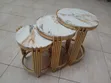 Luxury 3-in-1 Round Marble Nesting Tables - Gold Finish - 4
