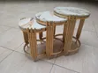 Luxury 3-in-1 Round Marble Nesting Tables - Gold Finish - 5