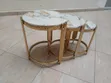 3-in-1 Luxury Round Marble Nesting Tables - Gold - 2