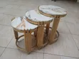 3-in-1 Luxury Round Marble Nesting Tables - Gold - 5
