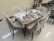 Luxury 6-Seater Marble Dining Table Set - Gold Black Modern - 2