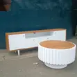 Elegant TV Console & Fluted Coffee Table Set - 2