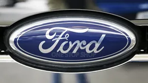 15cm Ford Script Emblem Badge - Classic Chrome