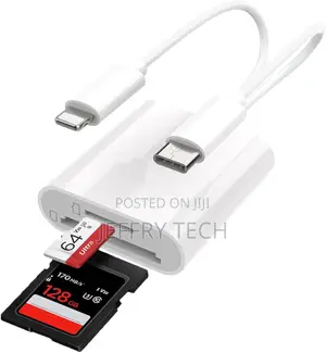 SD Card Reader kwa iPhone/iPad, Dual Connector ya USB-C & Lightning