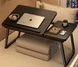 Adjustable Laptop Tray Table with Cup Slot - 1