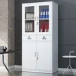 4-Door Metal Office Filing Cabinet with Glass Top & 2 Drawers - 2
