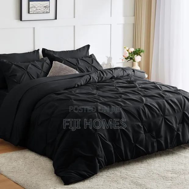 3pc Pinch Pleat Pintuck Duvet Cover Set | 6x6/6x7 - 1