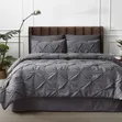 3pc Pinch Pleat Pintuck Duvet Cover Set | 6x6/6x7 - 3