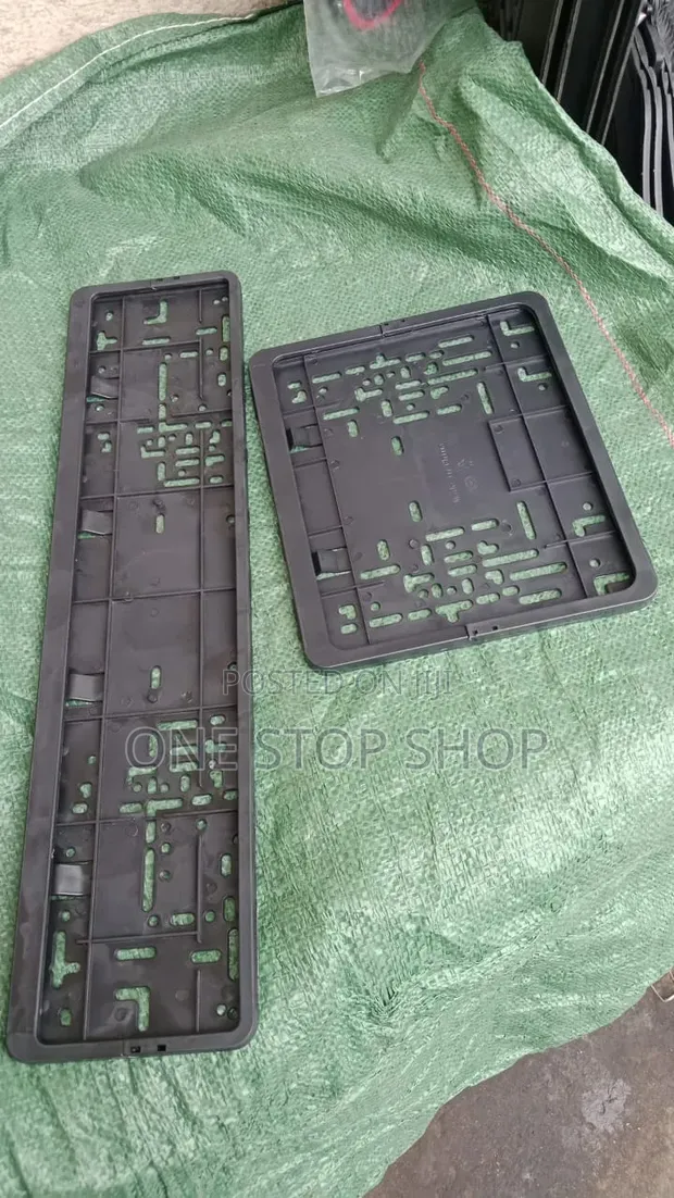 Brand New Black Plastic Car License Plate Holders (Set) - 1