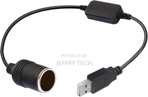 USB A Male to 12V Car Cigarette Lighter Socket Step Up Cable