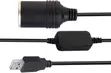USB A Male to 12V Car Cigarette Lighter Socket Step Up Cable - 3