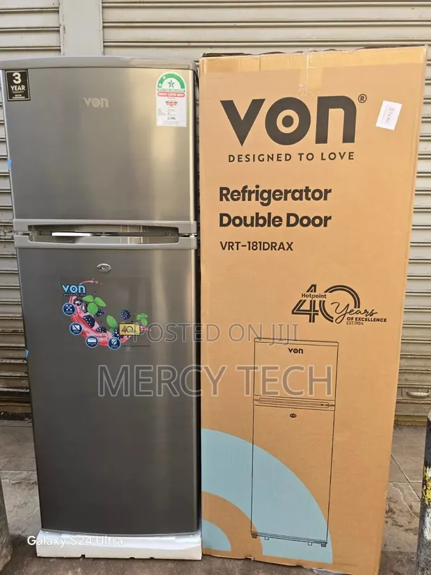 Von VRT-181DRAX Double Door Fridge (181L) - 1