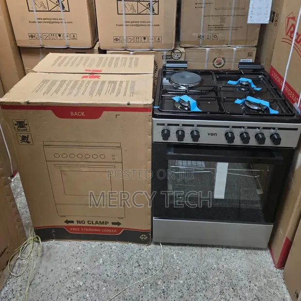 60x60cm Von Cooker: 3 Gas + 1 Electric Standing Cooker - 1