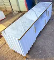 White Executive Box TV Stand with Marble Top - 2