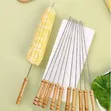 12pc Stainless Steel BBQ Skewers with Wooden Handle - 4