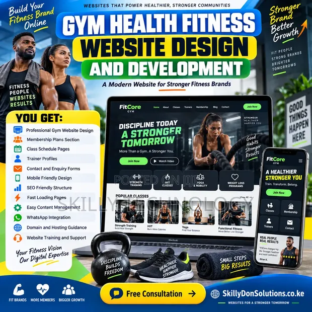 Gym & Fitness Website Development by Skilly Don Solutions - 1