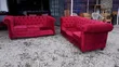 3 Seater Chesterfield Sofa - Red Velvet - 2