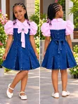 Baby Girl Denim Shift Dress with Attached Top (Ages 2-11) - 1