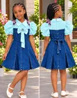 Baby Girl Denim Shift Dress with Attached Top (Ages 2-11) - 2