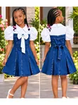 Baby Girl Denim Shift Dress with Attached Top (Ages 2-11) - 3
