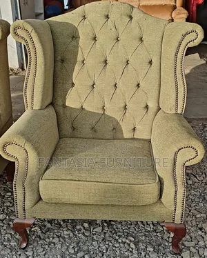 Ideal Armchair - Green Textured Fabric
