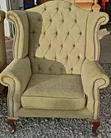 Ideal Armchair - Green Textured Fabric - 1