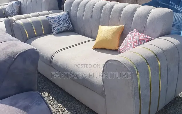 3 Seater Grey Chesterfield Sofa - 1