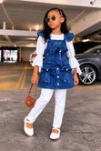 3-Piece Baby Girl Set: Denim Dress, Top & Trousers (Ages 2-11 Yrs) - 1