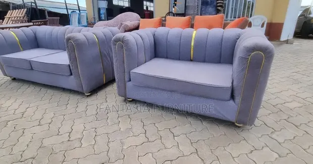3-Seater and 2-Seater Grey Sofa Set - 1