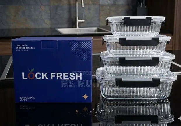 4 PCS LifestyleEverFresh Stackable Glass Food Storage Set - 1