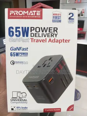 Promate 65W GaN Travel Adapter