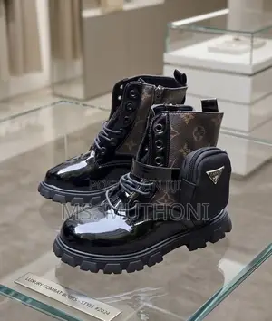 Girls Prada Style Combat Boots