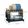 Classy High-Quality 2-Tier Dish Rack - Black - 4