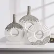 Decorative Textured White Ceramic Vase - 3