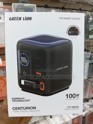 Green Lion Centurion 100W GaN Travel Adapter - Black