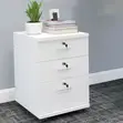 3-Drawer Mobile Pedestal Cabinet - Brown Wood - 5