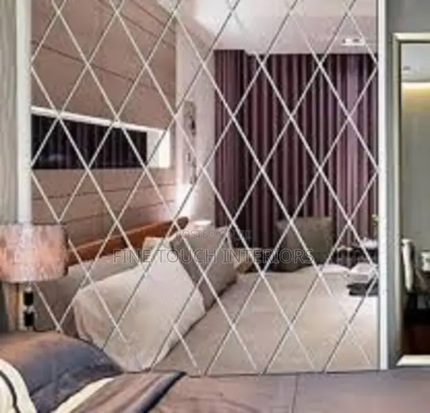 Bedroom Diamond Acrylic Wall Mirror - 1