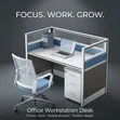 2 Seater Office Cubicle Workstation with Drawers - 2